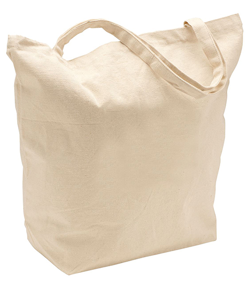 Cotton custom tote bag for storing larger items.