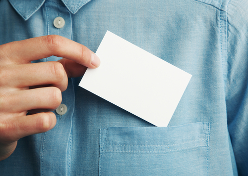 Business Cards can easily end up in trash while tshirts will live longer