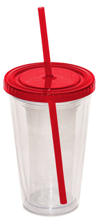 Custom Double Walled Red Tumbler keeps your drink cold and your hands dry.