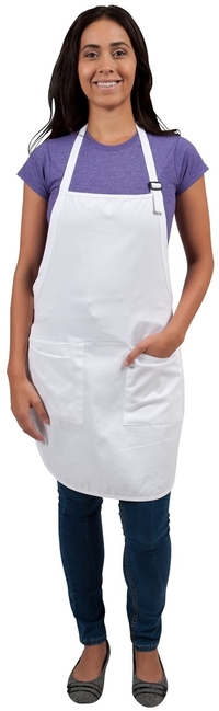 This custom full length apron is 100% cotton featuring a soil release finish for optimal stain protection, two patch pockets and a separate pen pocket for convenience.