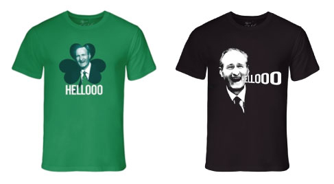 Jack Armstrong's custom printed t-shirts with his famous tone of saying Hello.