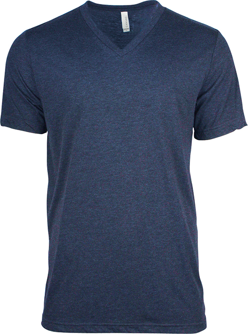 Custom v-neck t-shirt in Bella Canvas brand for custom design printing.