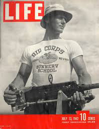 White custom printed t-shirt was the first to be shown on the 1942 Life Magazine.