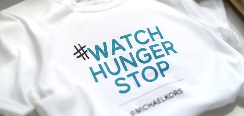 Charity custom t-shirt to fight hunger by Michael Kors.